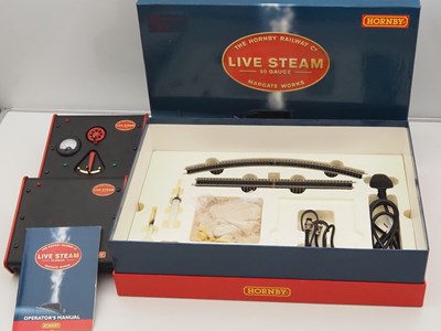 Lot 128 - A HORNBY OO gauge live steam starter set with...