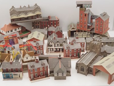 Lot 158 - A group of OO gauge card built kit buildings...