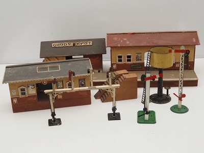 Lot 187 - A group of wooden O gauge buildings probably...