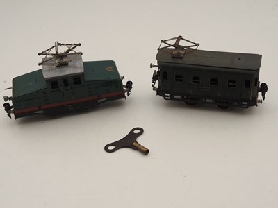 Lot 203 - A pair of MARKLIN O gauge tinplate clockwork...