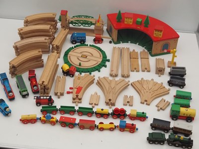 Lot 284 - A large quantity of BRIO wooden toy trains...