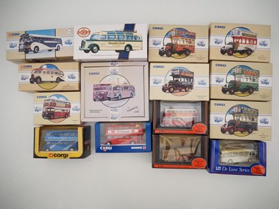 Lot 307 - A group of diecast buses and coaches by CORGI,...