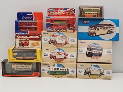 Lot 333 - A group of various scale diecast buses by...