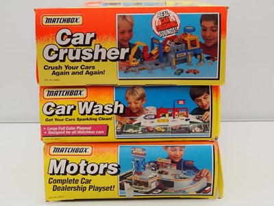 Lot 497 - MATCHBOX - Playsets 'Motors' , 'Car Crusher'...