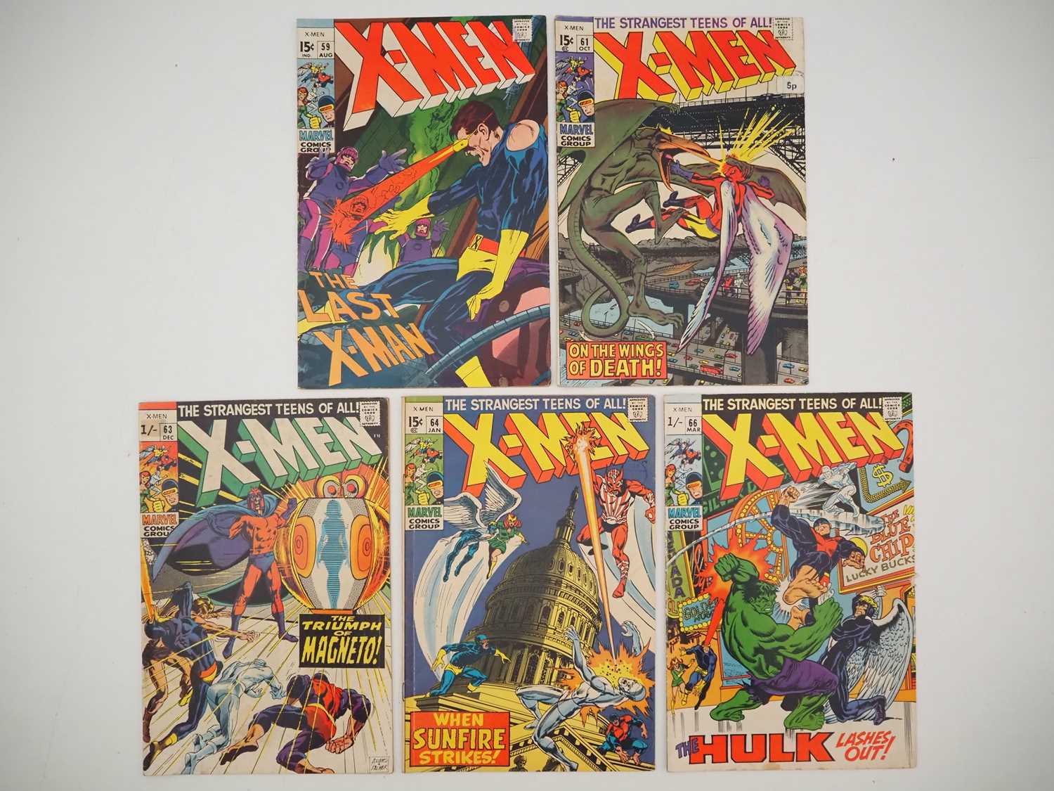 Lot 427 - X-MEN #59, 61, 63, 64, 66 (5 in Lot) -...