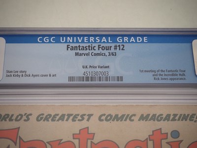 Lot 445 - FANTASTIC FOUR #12 - (1963 - MARVEL - UK Price...