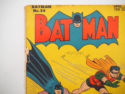 Lot 485 - DETECTIVE COMICS #30 + BATMAN #34 (2 in Lot) -...