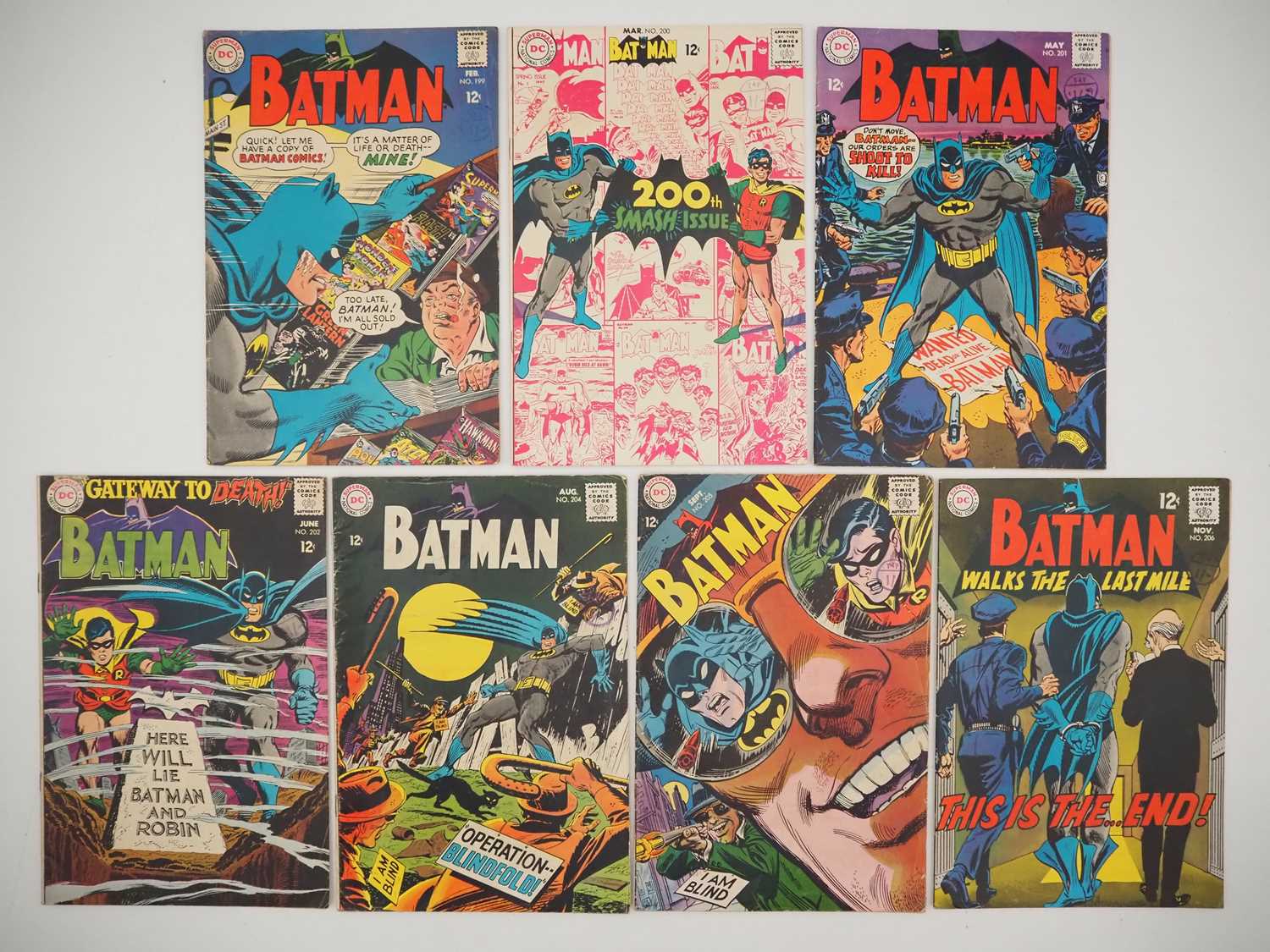 Lot 378 - BATMAN #199, 200, 201, 202, 204, 205, 206 (7