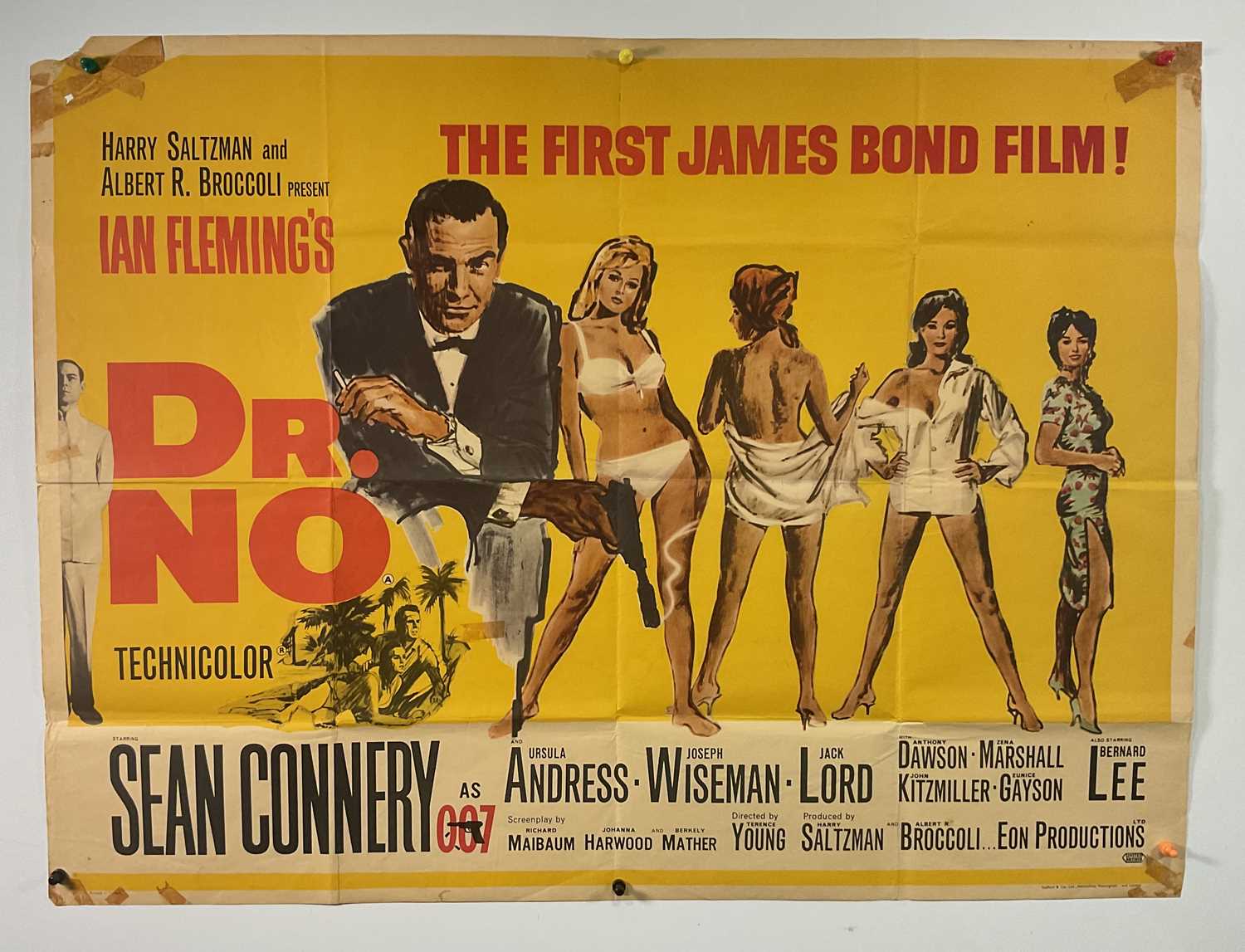 Lot 413 - DR NO (1962) UK Quad film poster for the...