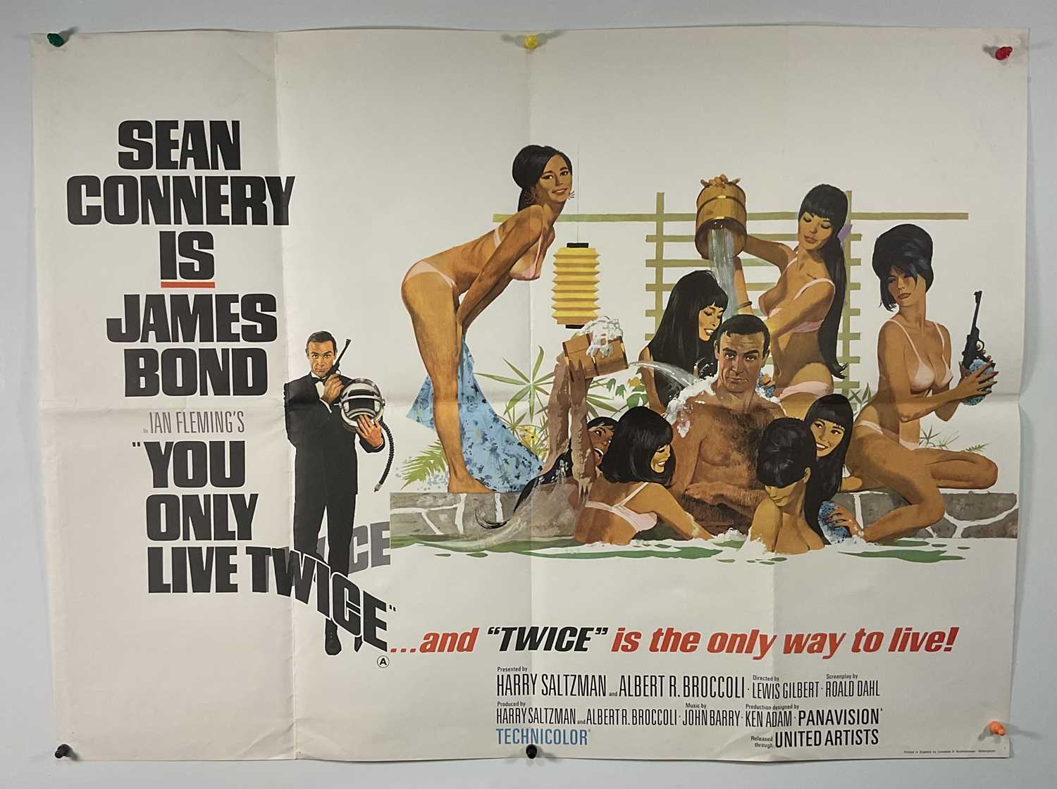 Lot 411 - YOU ONLY LIVE TWICE (1967) UK Quad film poster...