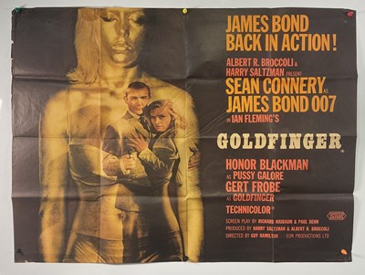 Lot 409 - GOLDFINGER (1964) UK quad film poster style A...