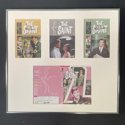 Lot 571 - THE SAINT framed display double-signed by lead...