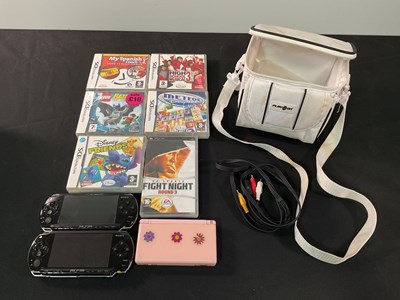 Lot 508 - A group of handheld video game consoles...