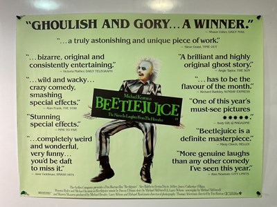 Lot 213 - BEETLEJUICE (1988) A scarce UK Quad advance...