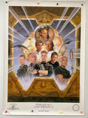 Lot 417 - A STARGATE SG-1 Cast Portrait poster by Keith...