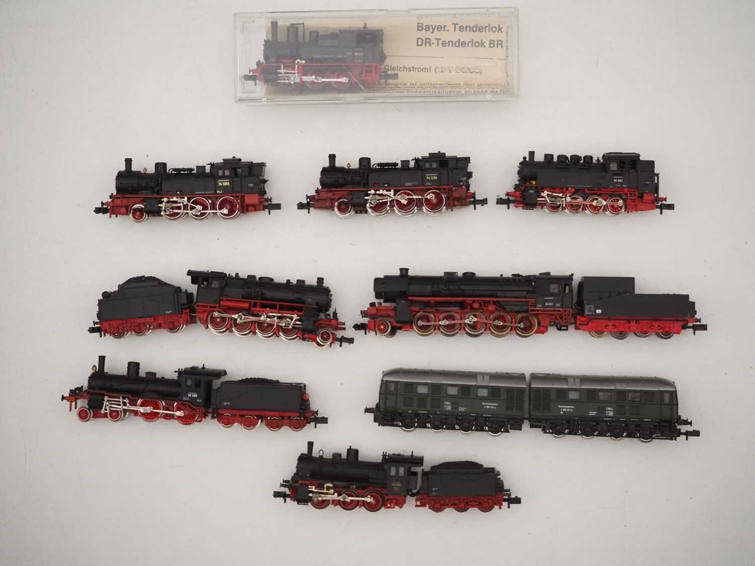 Lot 21 - A group of unboxed N gauge steam locomotives...