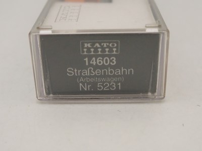 Lot 26 - A KATO N gauge 4 wheel tram car together with...