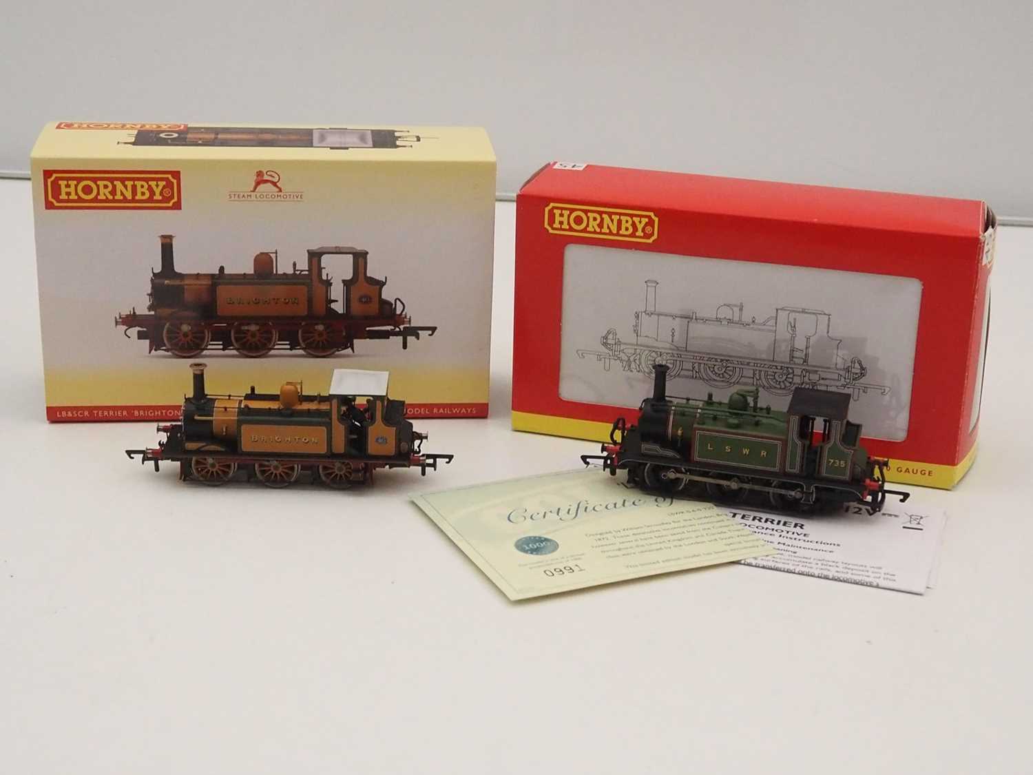 Lot 81 - A pair of HORNBY OO gauge Terrier class A1X...