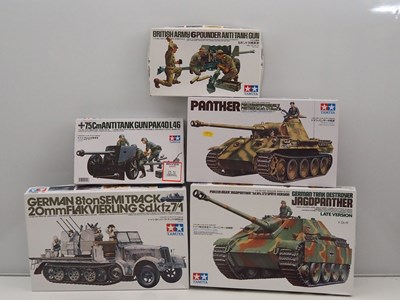 Lot 201 - A group of TAMIYA 1:35 scale military vehicle...