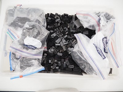 Lot 257 - LEGO: Unboxed mostly black LEGO bricks and...