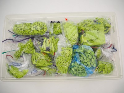 Lot 262 - LEGO: Unboxed mostly lime LEGO bricks and...
