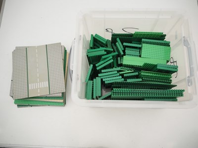 Lot 267 - LEGO: Unboxed green and grey LEGO base plates -...