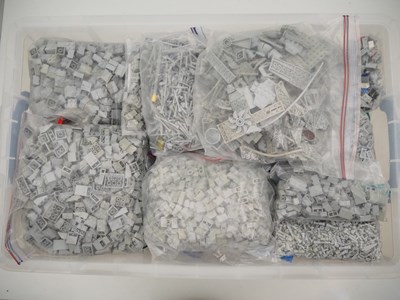 Lot 268 - LEGO: Unboxed mostly grey LEGO bricks and...