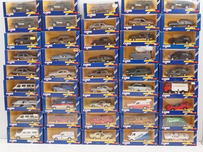 Lot 550 - CORGI - Diecast cars and vans in blue window...