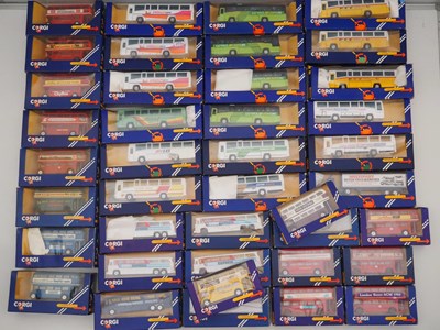 Lot 630 - CORGI - Diecast buses in blue window boxes -...