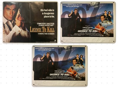 Lot 207 - LICENCE TO KILL (1985) Three UK Quad film...