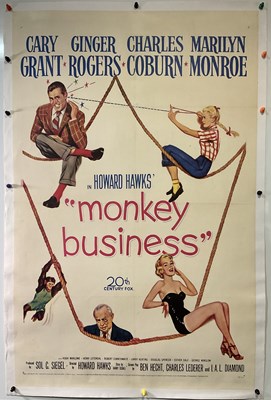 Lot 134 - MONKEY BUSINESS (1952) US one sheet film...