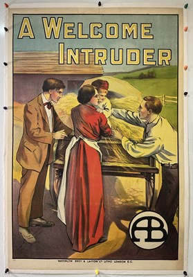 Lot 159 - A WELCOME INTRUDER (1913) UK one sheet movie...