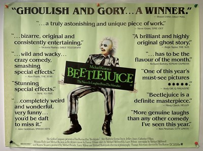 Lot 354 - BEETLEJUICE (1988) A scarce UK Quad advance...