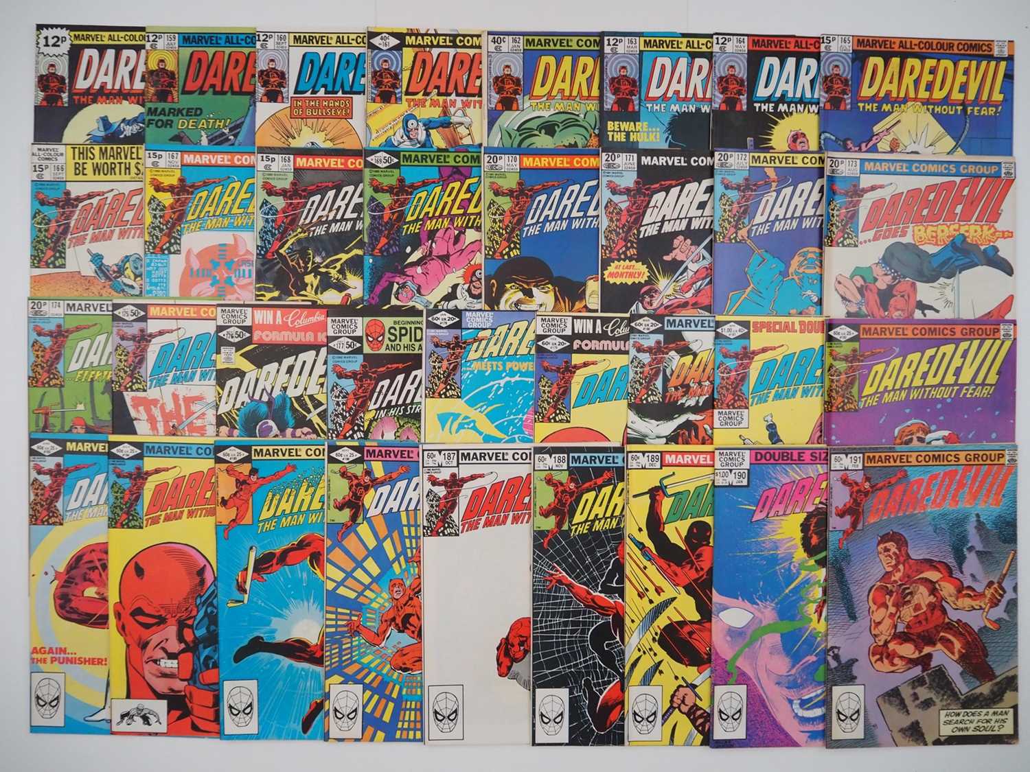 Lot 32 - DAREDEVIL #158 to 191 (34 in Lot) - (1979/1982...