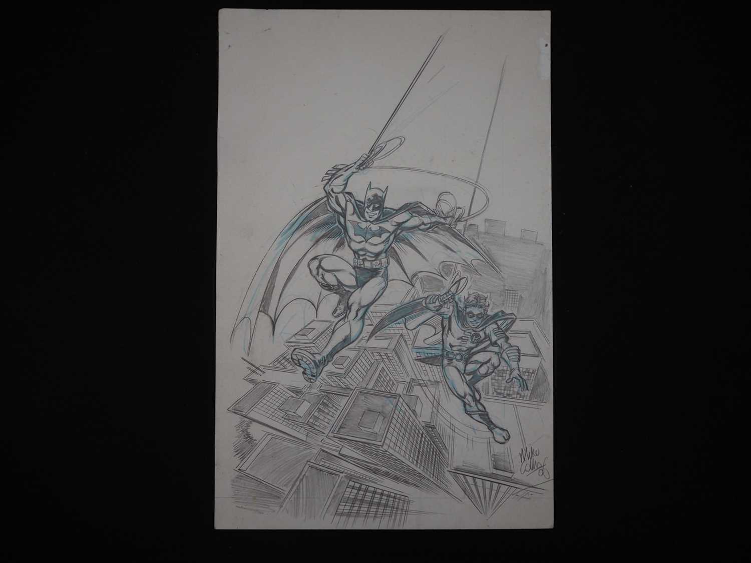 Lot 200 - MIKE COLLINS - BATMAN & ROBIN ORIGINAL SKETCH -...