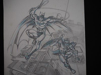 Lot 200 - MIKE COLLINS - BATMAN & ROBIN ORIGINAL SKETCH -...
