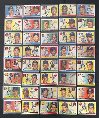 Lot 537 - BASEBALL - A partial set of 93 Topps 1955 / 56...