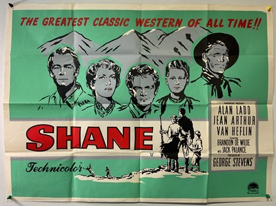 Lot 198 - SHANE (1953) UK quad, later 1960s re-release...