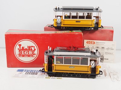 Lot 143 - An LGB G Scale 2035 tram car in yellow/white...