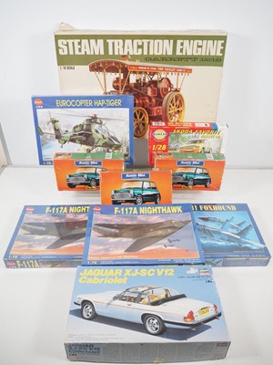 Lot 209 - Unbuilt plastic kits, mainly car and military...