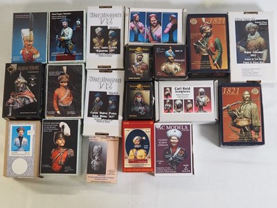 Lot 242 - A rampaging group of resin military figure...