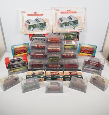 Lot 428 - CORGI group of diecast buses and trams in 1:76...