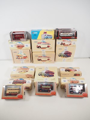 Lot 505 - A group of diecast buses and bus sets, mostly...