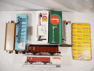 Lot 343 - MARKLIN - a pair of boxed gauge 1 wagons, a...