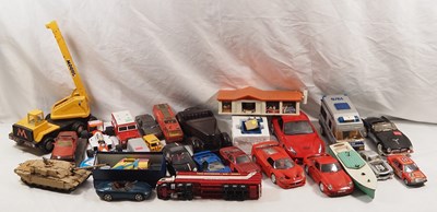 Lot 380 - A large crate of diecast, plastic and tin...