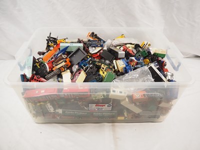 Lot 395 - A crate of mixed play worn diecast by multiple...
