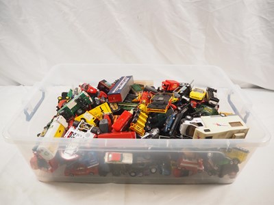 Lot 396 - A crate of mixed play worn diecast by multiple...