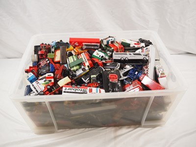 Lot 397 - A crate of mixed play worn diecast by multiple...
