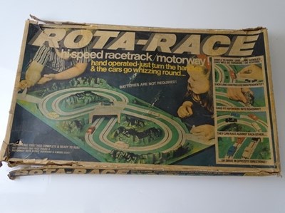 Lot 95 - VINTAGE TOYS: A TRI-ANG Rota-Race motorway...