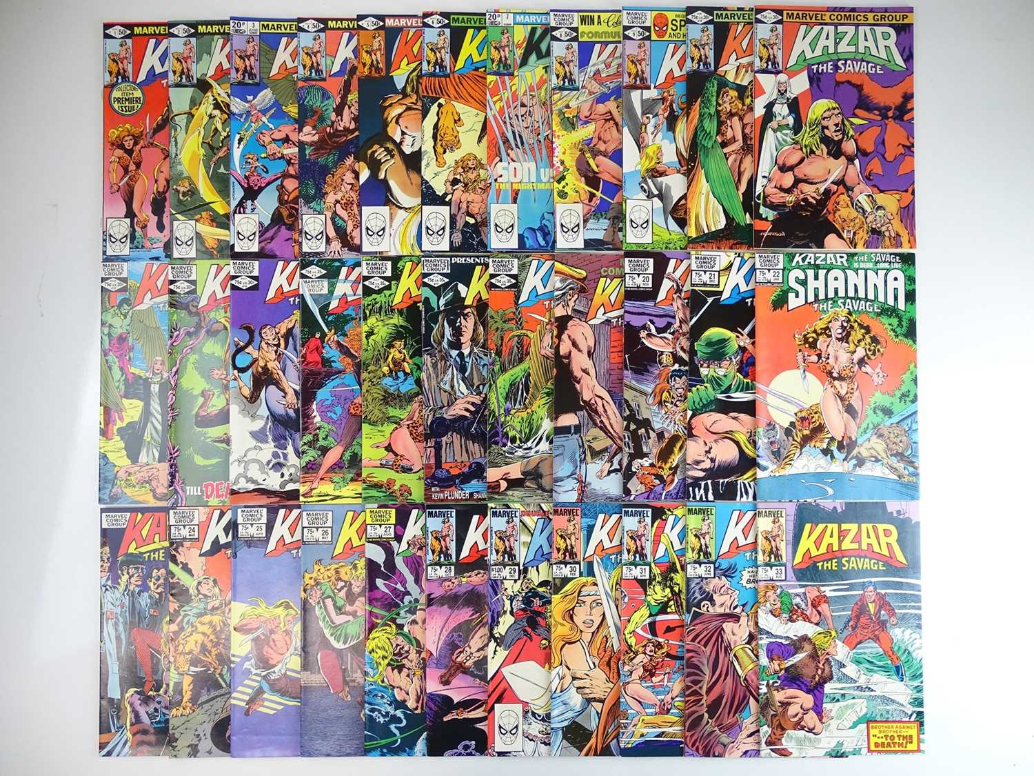 Lot 277 - KA-ZAR: THE SAVAGE #1, 2, 3, 4, 5, 6, 7, 8, 9,...